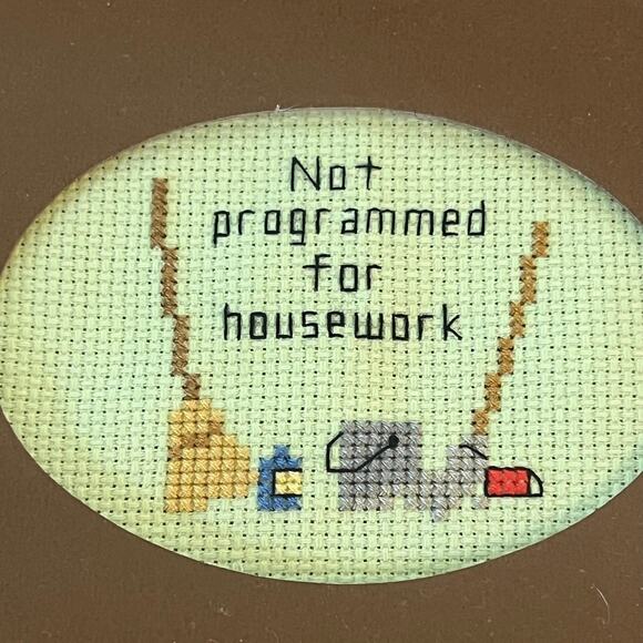 Vintage Framed Cross Stitch Sampler Inspirational Sayings Wall Art 14.5"x11.5" - Picture 7 of 16